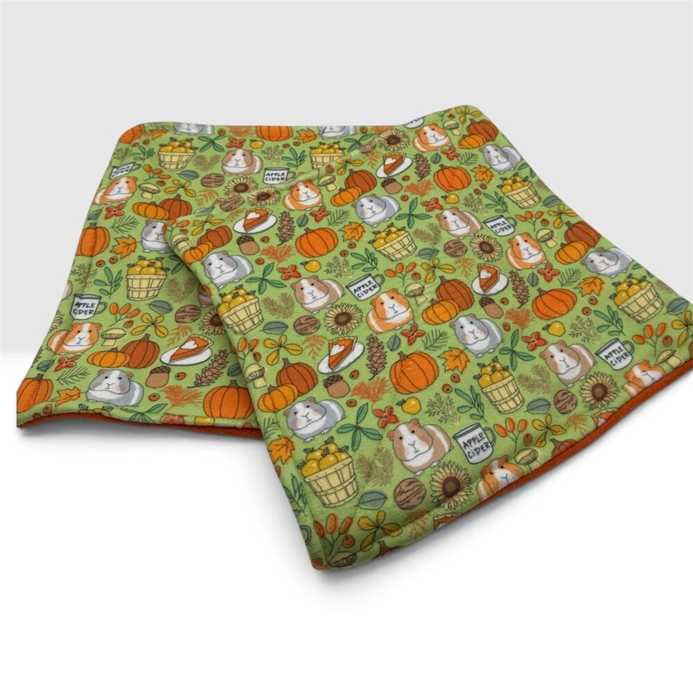 Guinea Pig P Piddle Pads Reversible Fleece 12” Pair Lot 2 Fall Autumn New